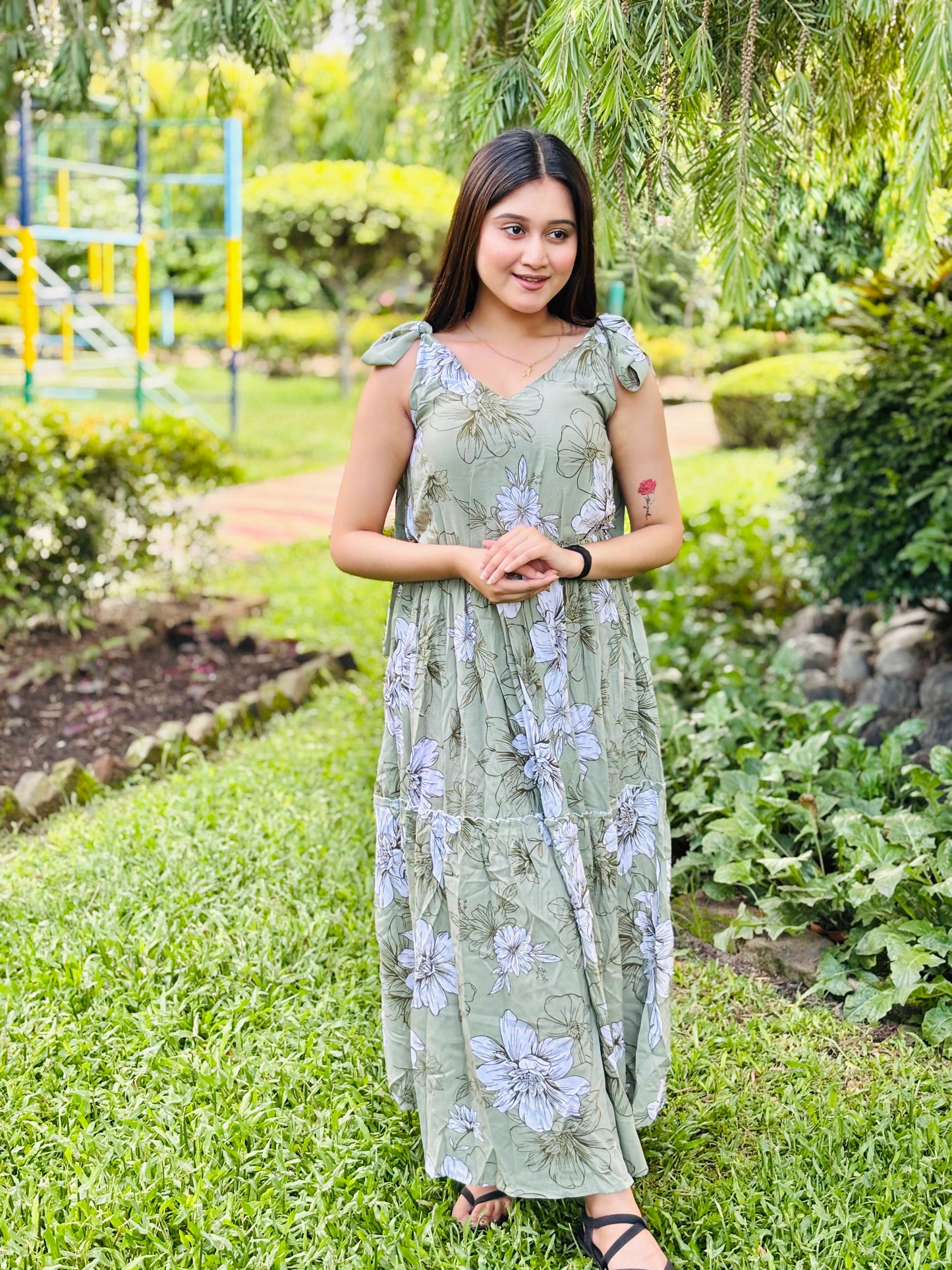 Women reyon printed dress