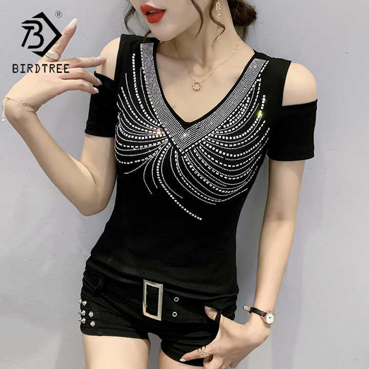 Women neck dimond top black