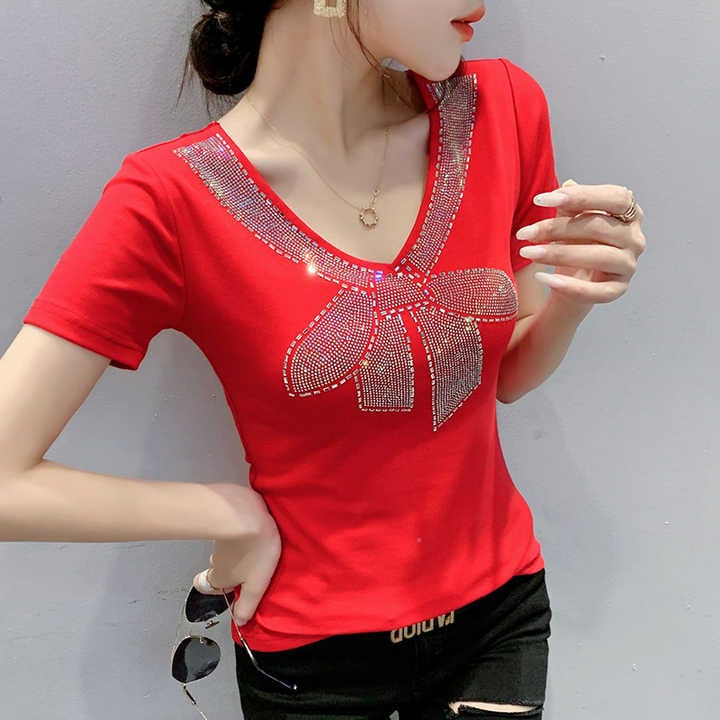 Women corian top red