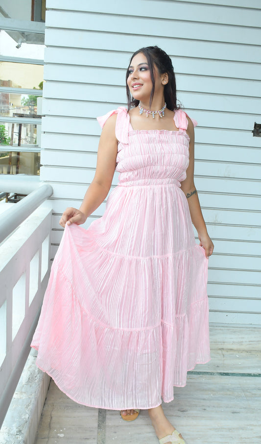 Women georgette Pink dress