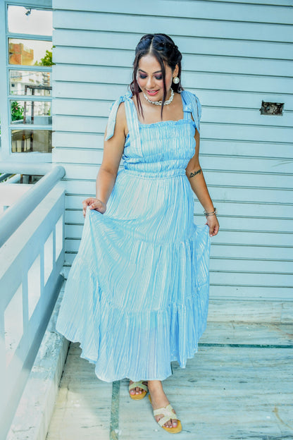 Women georgette sky dress