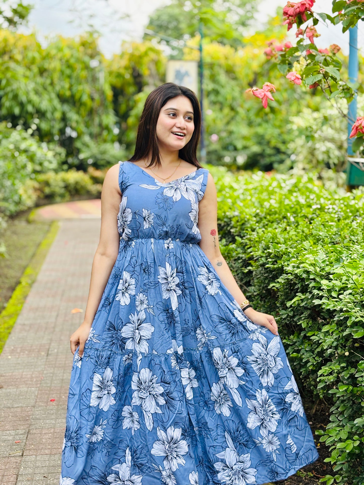 Women reyon printed dress
