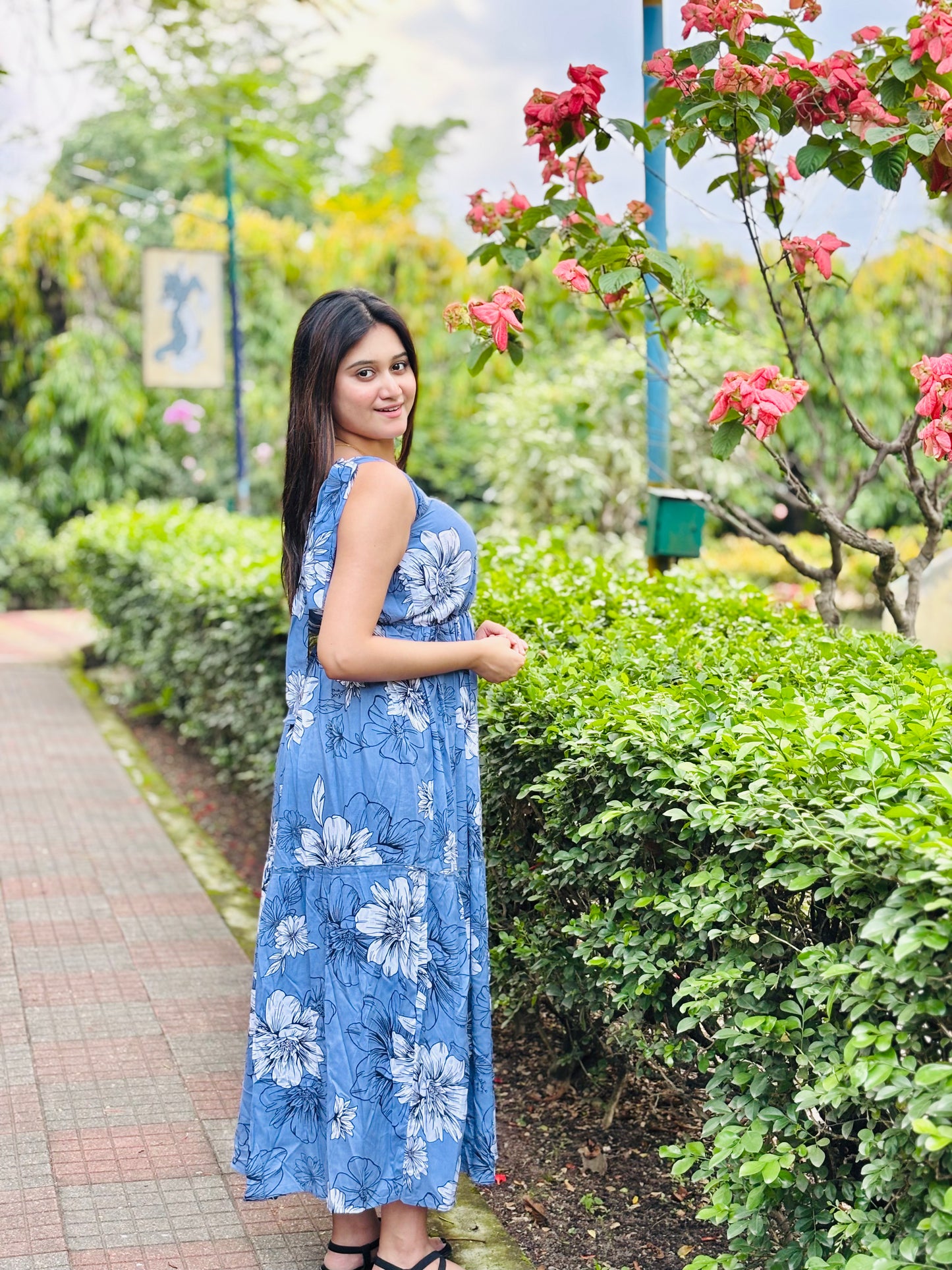 Women reyon printed dress