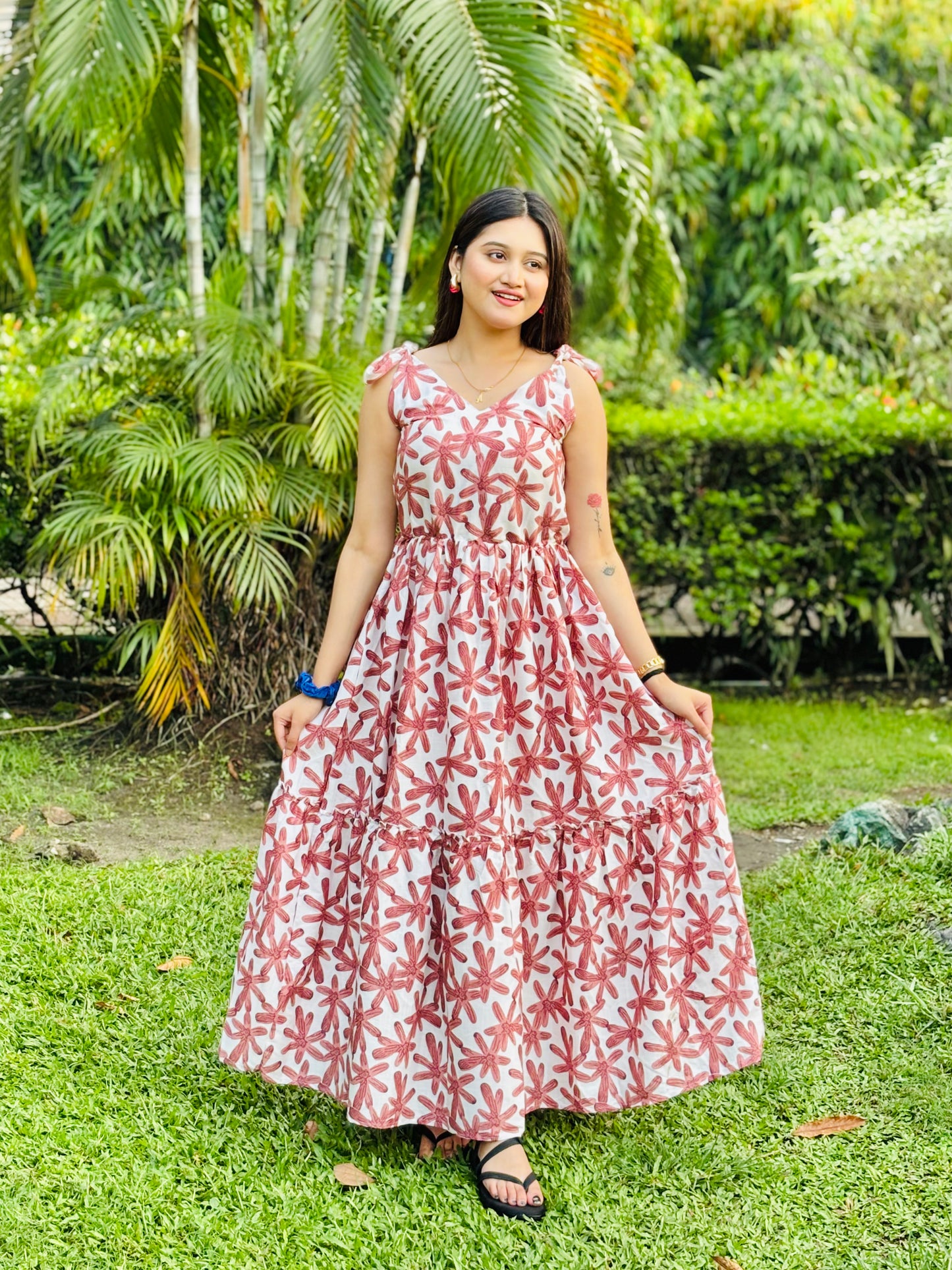 Women reyon printed dress