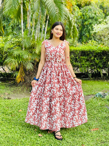Women reyon printed dress