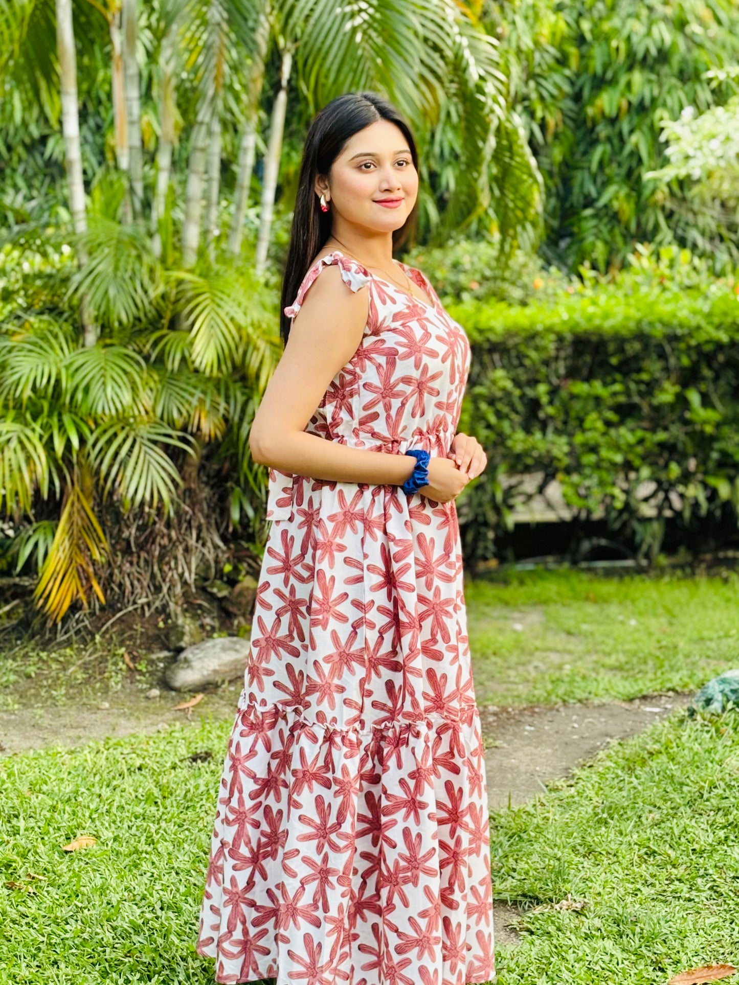 Women reyon printed dress