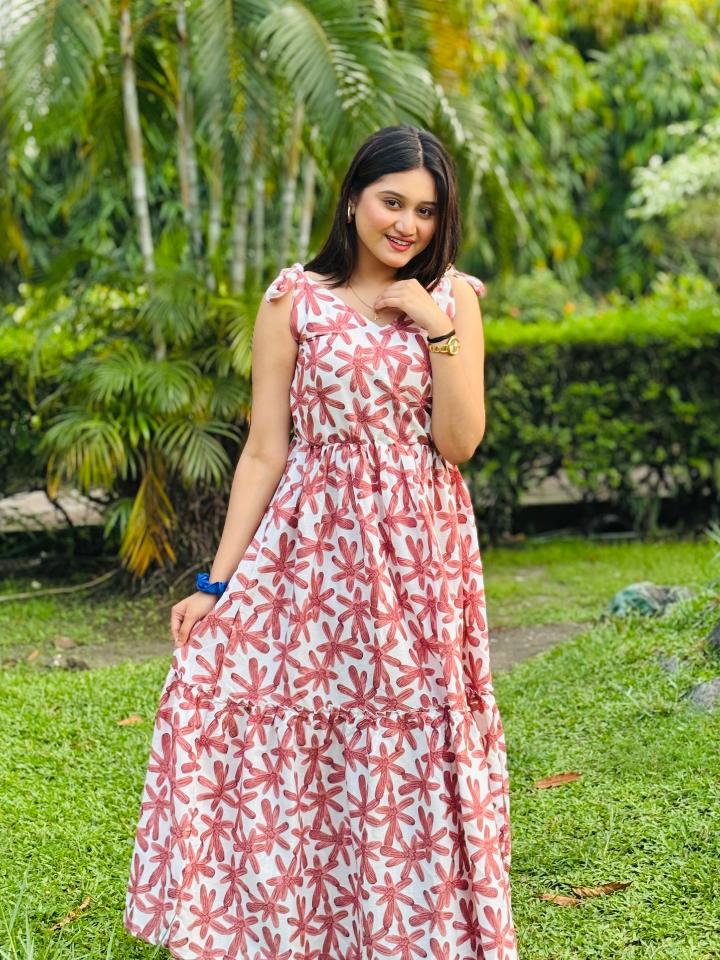 Women reyon printed dress