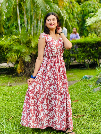Women reyon printed dress