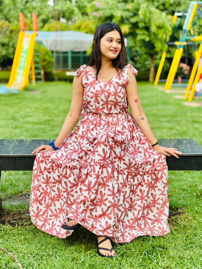 Women reyon printed dress