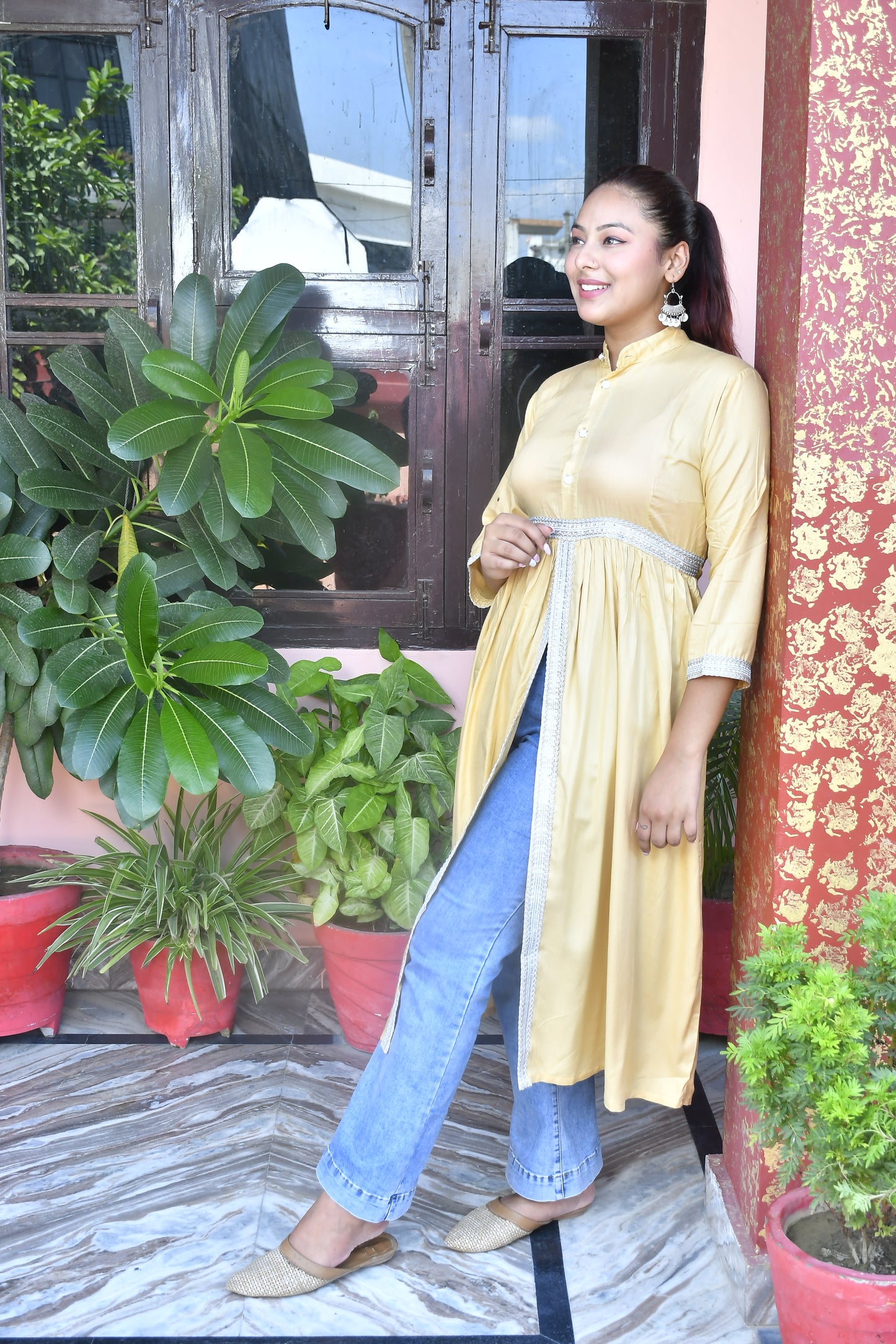 Women cut out dress skin