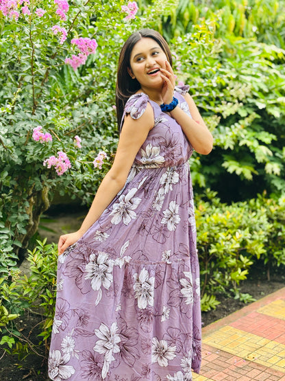 Women reyon printed dress