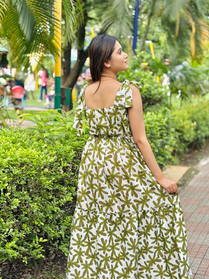 Women reyon printed dress