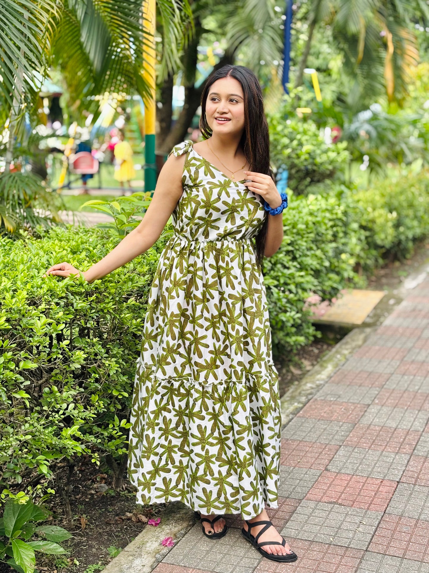 Women reyon printed dress