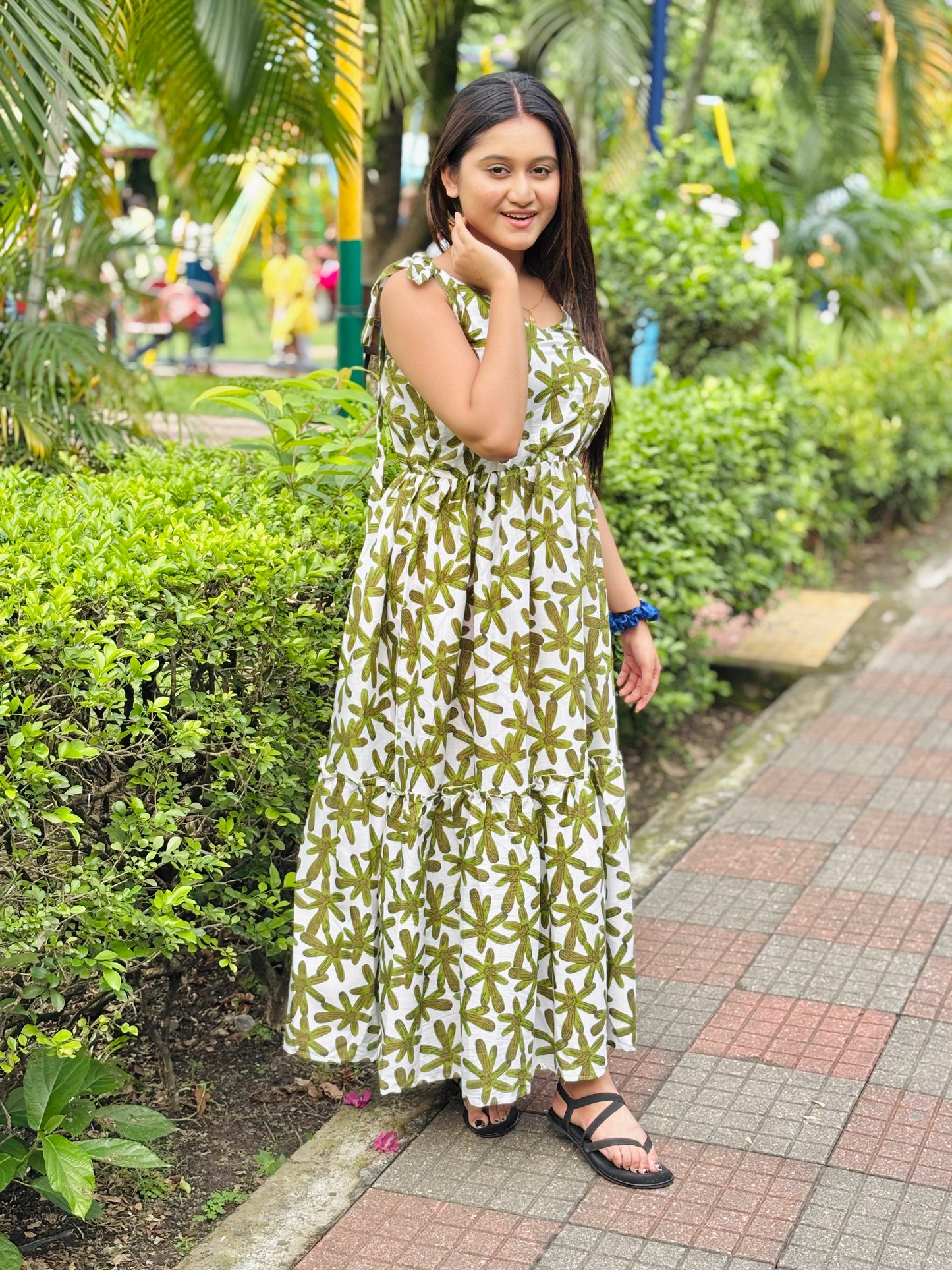 Women reyon printed dress