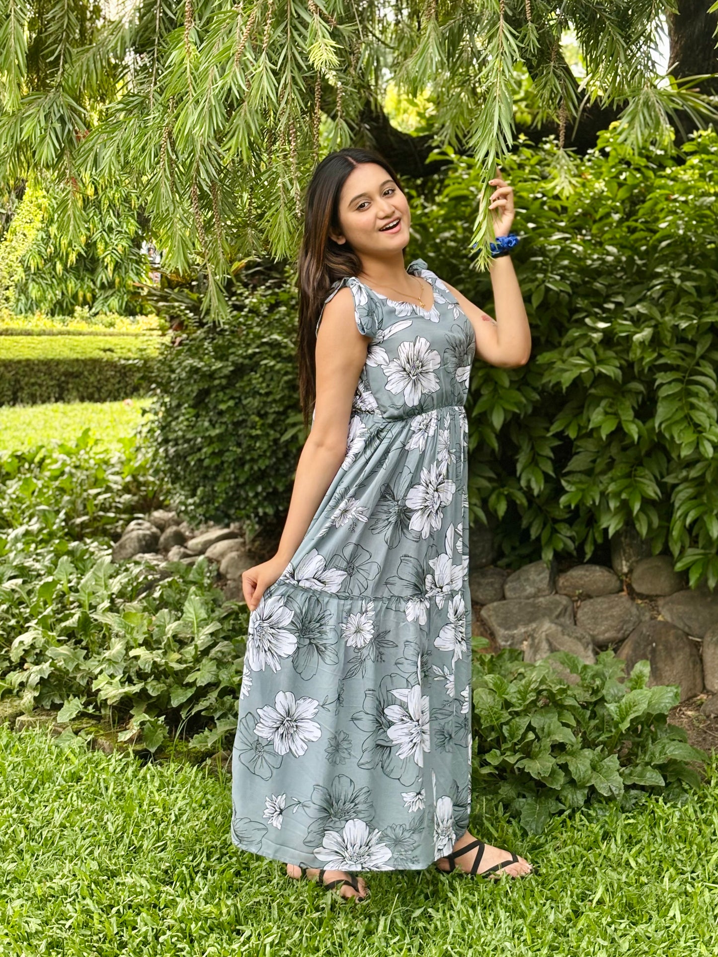 Women reyon printed dress
