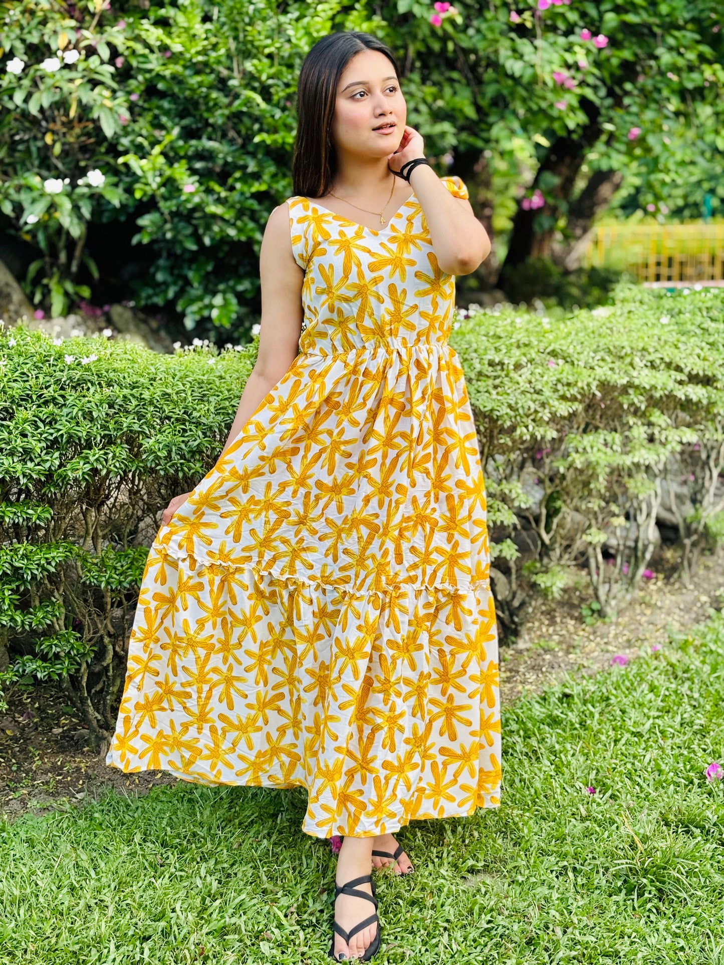 Women reyon printed dress