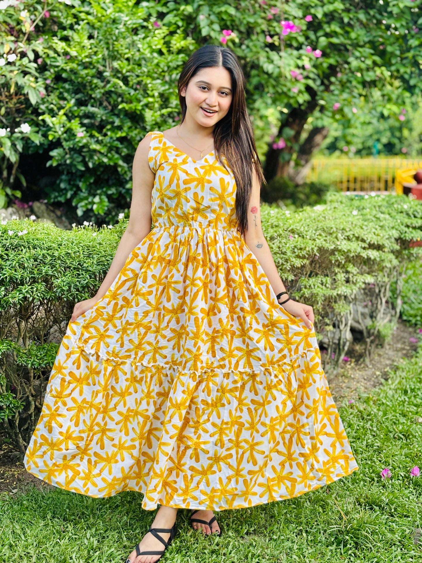 Women reyon printed dress
