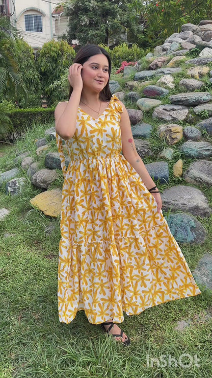 Women reyon printed dress